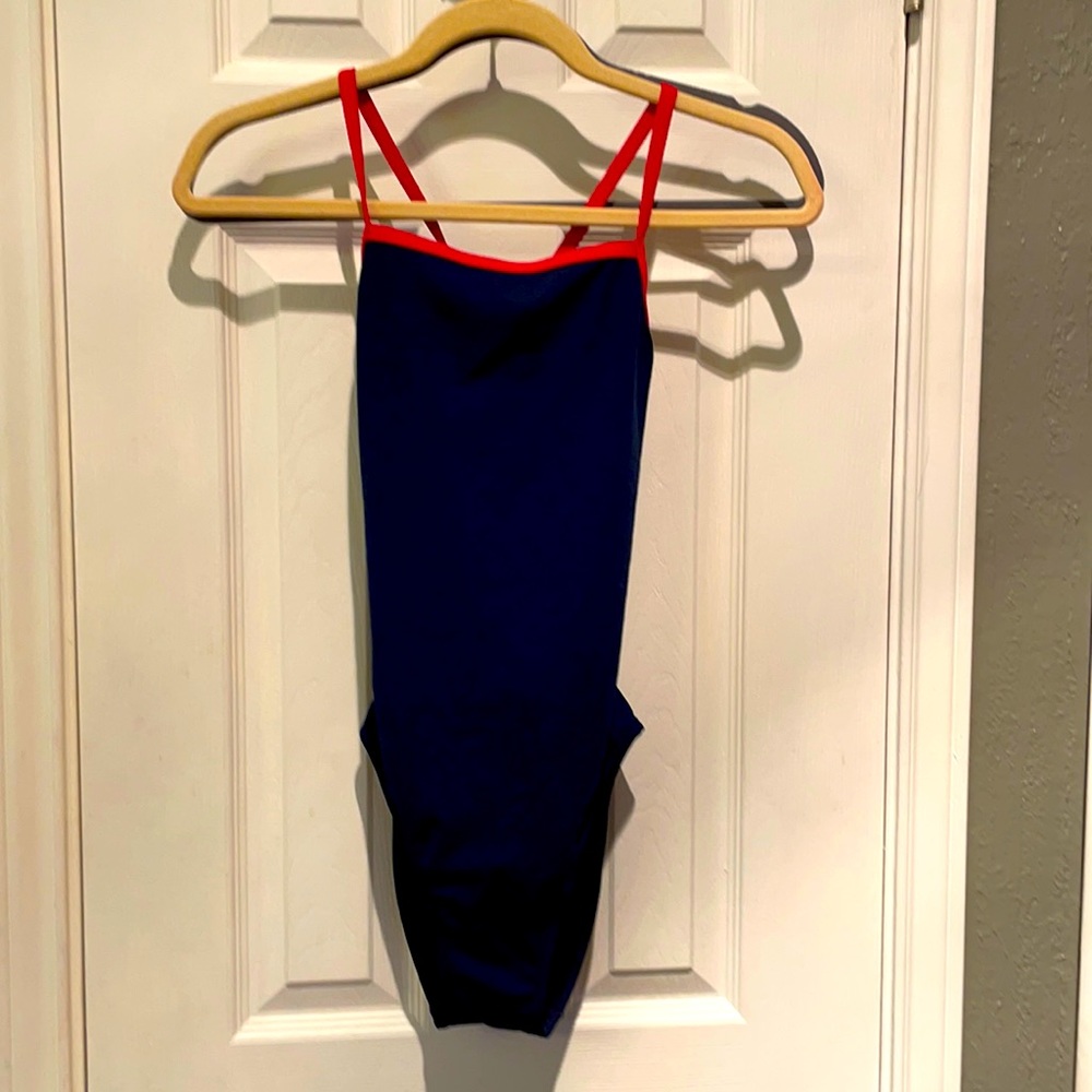 Sporti navy & red one piece swimsuit